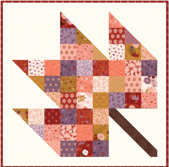 Maple Leaf Quilt Block in Fall Colors – Easy Pattern for Beginners